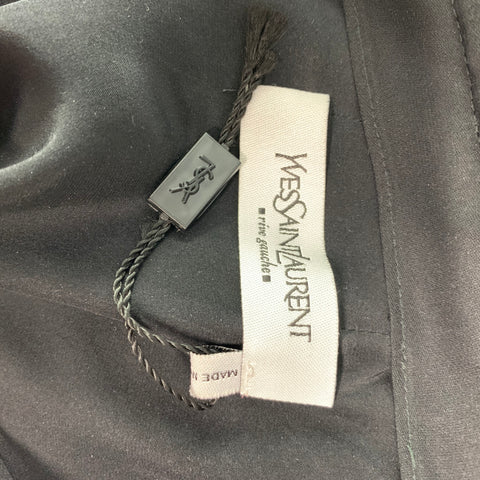 YVES SAINT LAURENT Jupe crayon plissée en soie noire taille 4