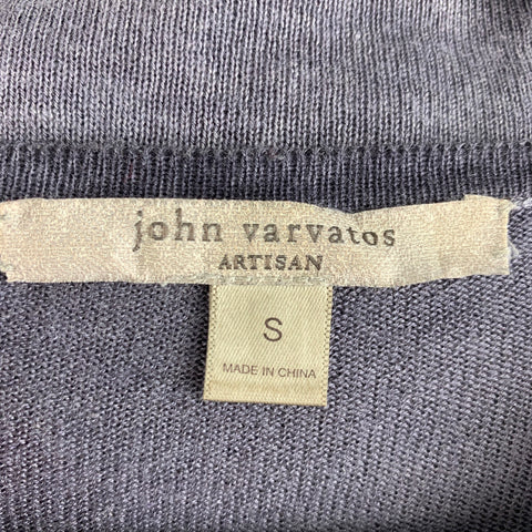 JOHN VARVATOS Size S Purple Silk / Cashmere Henley Pullover