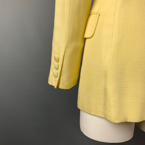 Vintage MOSCHINO COUTURE Size 8 Yellow Acetate Blend Jacket