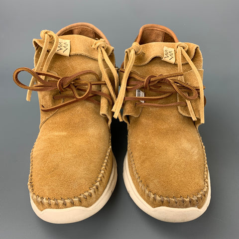 VISVIM Talla 9.5 Zapatillas deportivas de ante Ute Moc Trainer Hi-Folk color canela