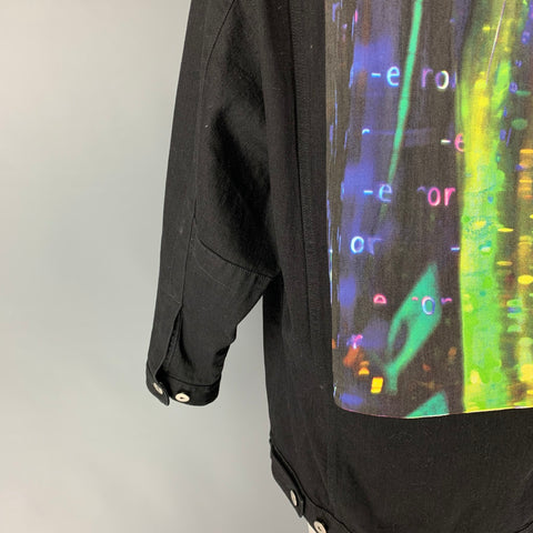 MAISON MARGIELA Size XS Black Multi-Color Abstract Cotton Oversized Jacket
