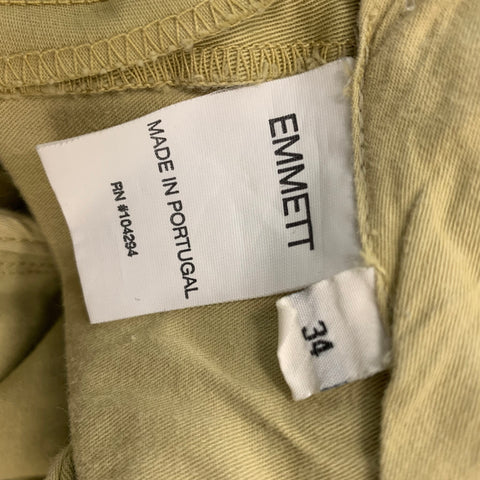 UNIS Size 34 Khaki Solid Cotton Button Fly Shorts