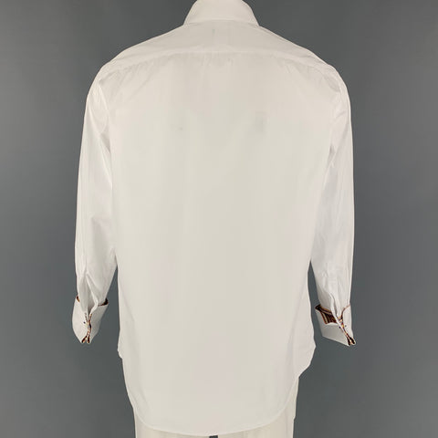 PAUL SMITH Size XL White Cotton French Cuff Long Sleeve Shirt