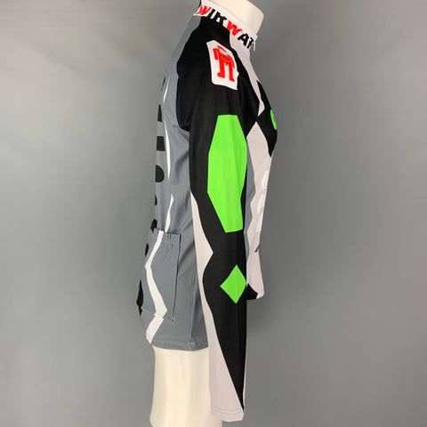 WALTER VAN BEIRENDONCK SS23 Size L Grey Graphic Nylon Jersey Bike Top