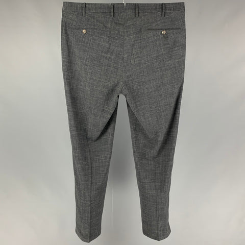 PT01 Size 36 Grey Polyester Blend Flat Front Casual Pants