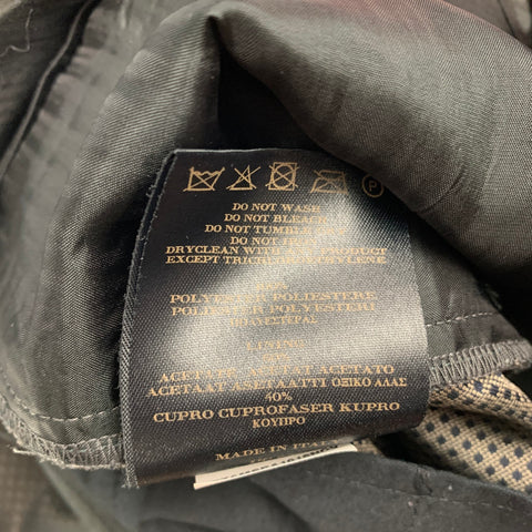 BURBERRY Size 34 Black & Olive Rhombus Polyester Flat Front Dress Pants