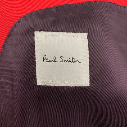 PAUL SMITH Size S Red Wool Polyamide Hidden Placket Coat