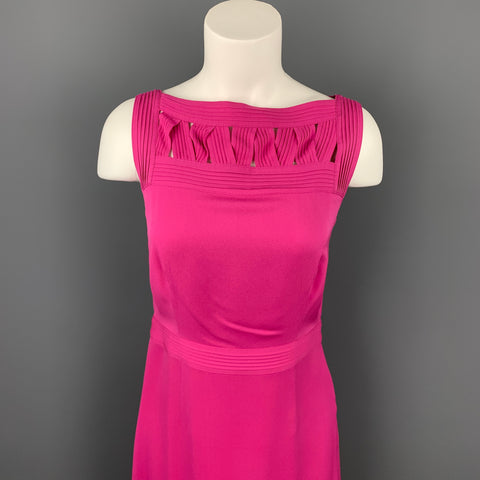 TORY BURCH Taille 4 Robe fourreau à col bateau en soie rose