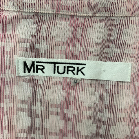 MR. TURK Size M Pink White Cotton Long Sleeve Shirt