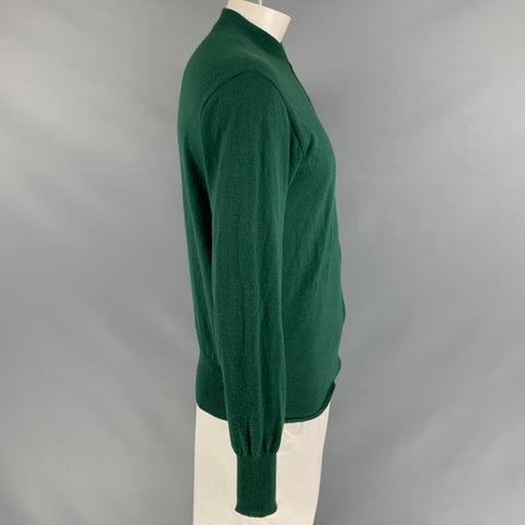 MIU MIU Size M Green Solid Wool Zip Up Cardigan