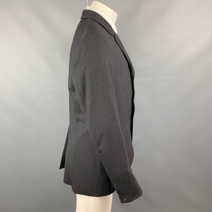 RAG &amp; BONE Abrigo deportivo con solapa de muesca de lana color carbón Talla 40