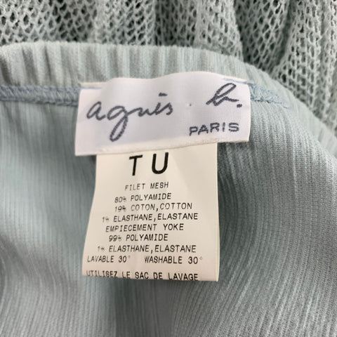 AGNÈS B. Size S Sea Foam Polyamide Blend Embroidered Skirt