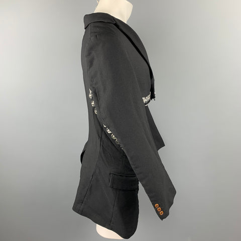 COMME des GARCONS HOMME PLUS Taille M Veste découpée à bouton-pression en polyester noir