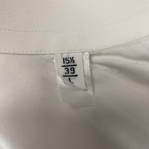 ARMANI COLLEZIONI Size L White Cotton Tuxedo Long Sleeve Shirt