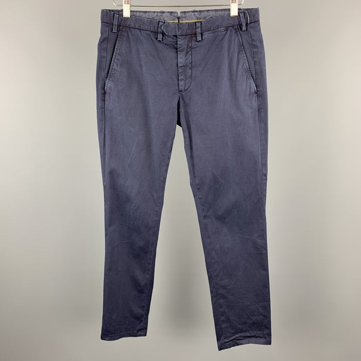 EREDI PISANO Size 28 x 30 Navy Cotton / Elastane Zip Fly Pants