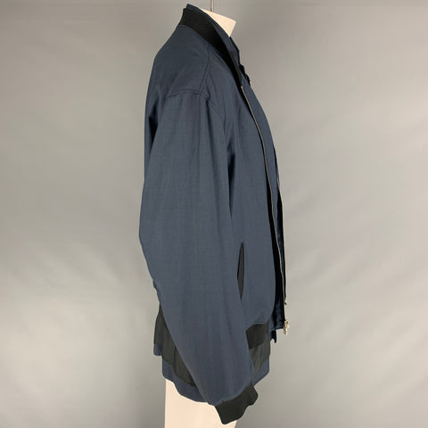 3.1 PHILLIP LIM Size XL Navy Wool Zip Up Jacket