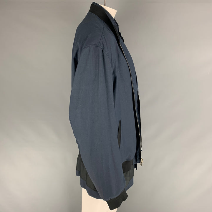 3.1 PHILLIP LIM Veste zippée en laine marine taille XL
