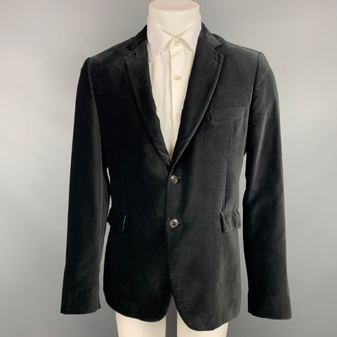 PAUL SMITH Kensington Fit Size 42 Regular Black Velvet Notch Lapel Sport Coat