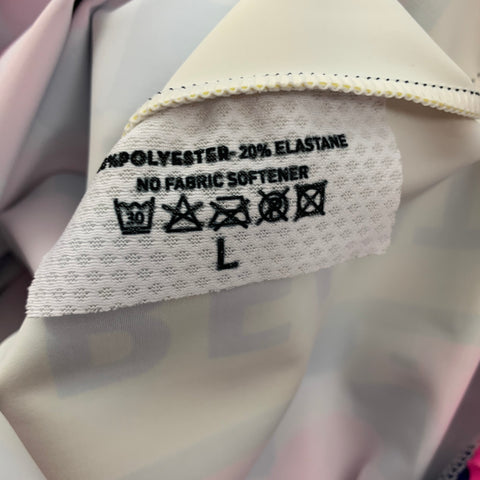 WALTER VAN BEIRENDONCK SS20 Size L Blue Pink Graphic Nylon Jersey Bike Top