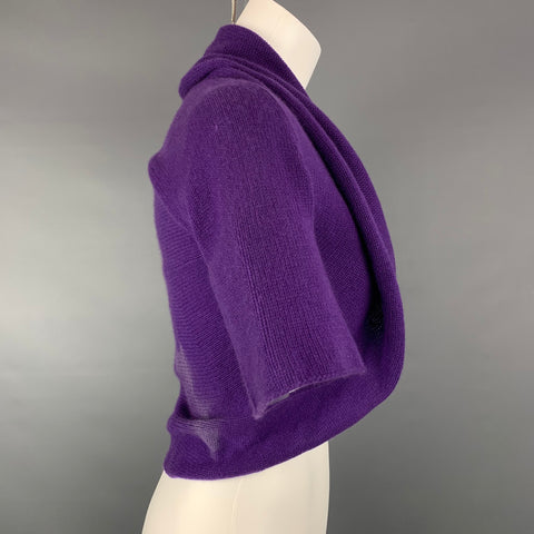 NEIMAN MARCUS Taille S Cardigan haussement d’épaules en cachemire tricoté violet