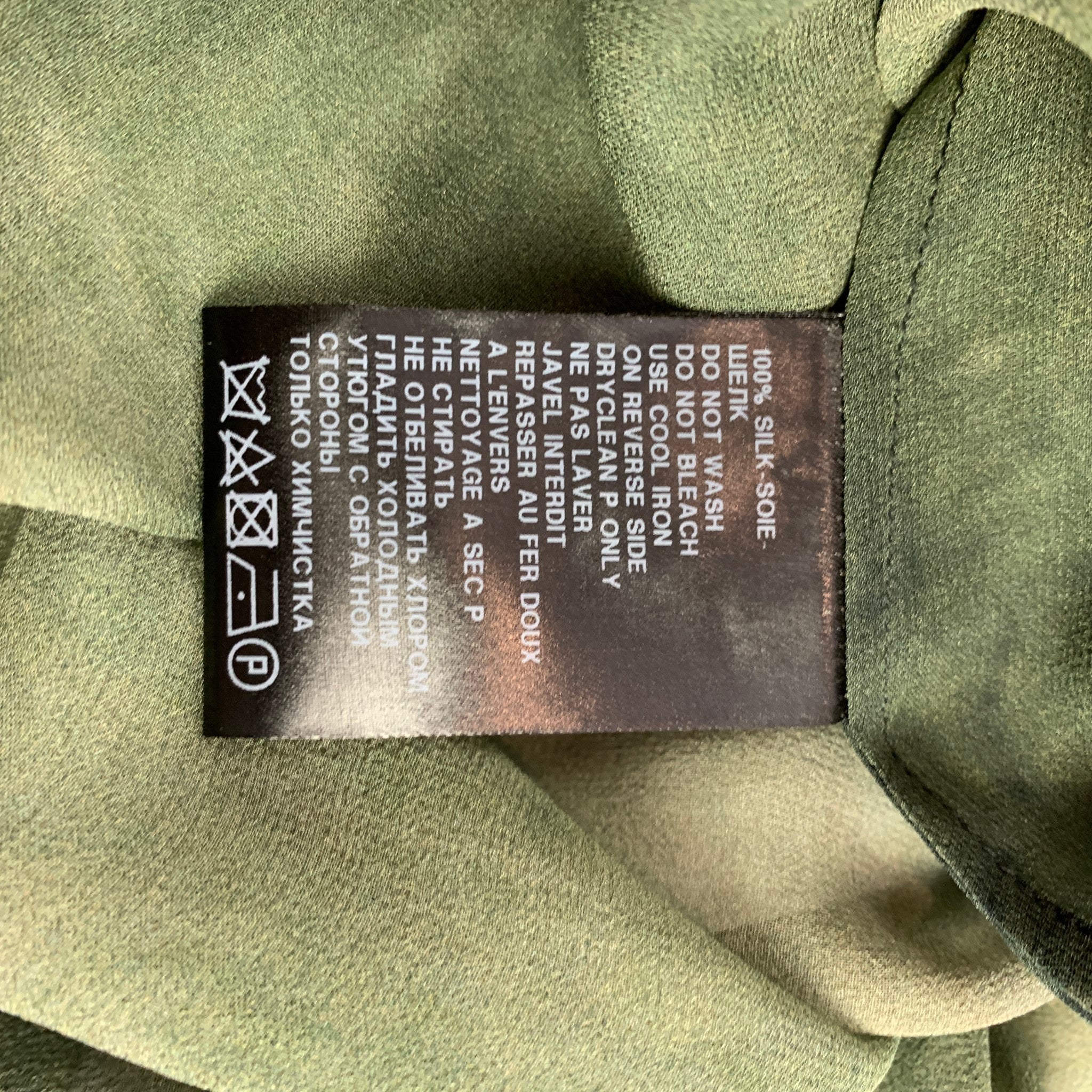 ANN DEMEULEMEESTER Size 6 Green & White Ombre Modal
