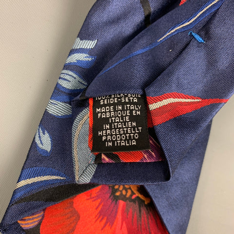 PAUL SMITH Navy Blue Floral Silk Tie