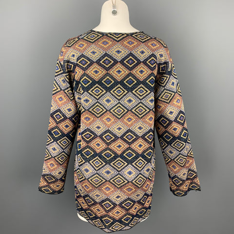 DRIES VAN NOTEN Size S Multi-Color Jacquard Geometric Polyester Blend Blouse