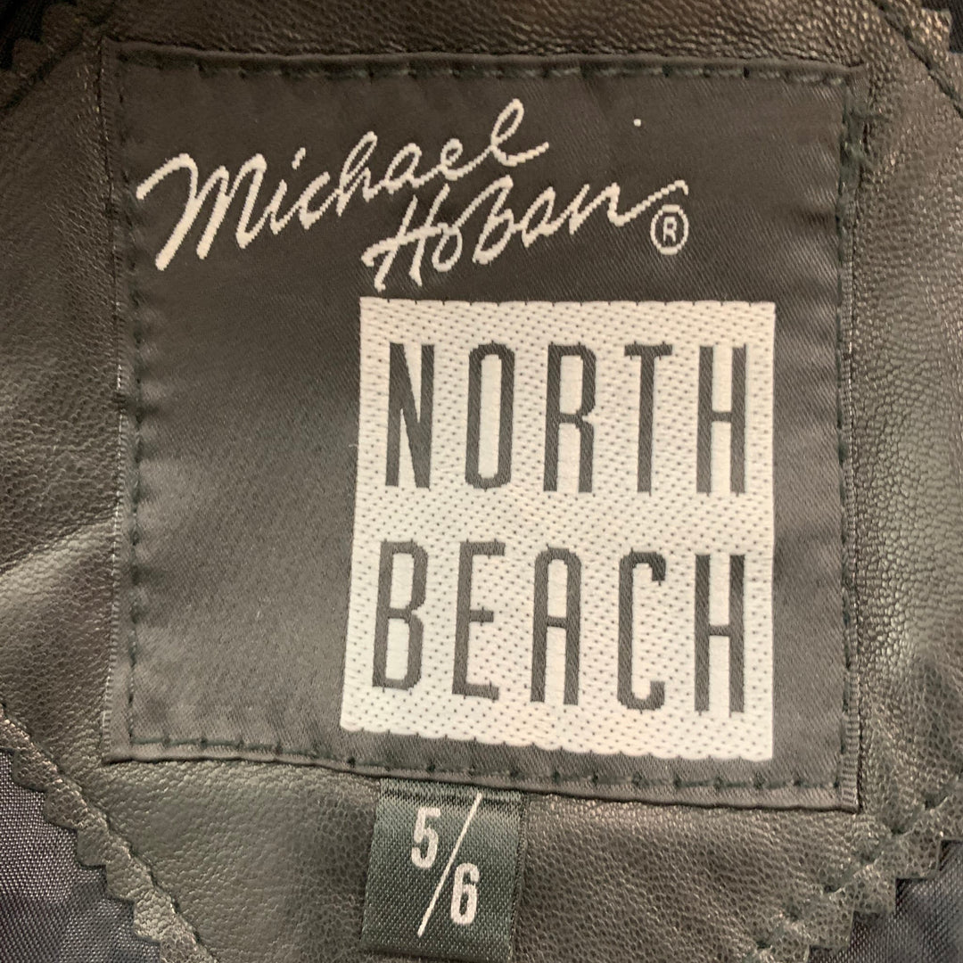 NORTH BEACH LEATHER Size 6 Black Leather Single Breasted Jacket