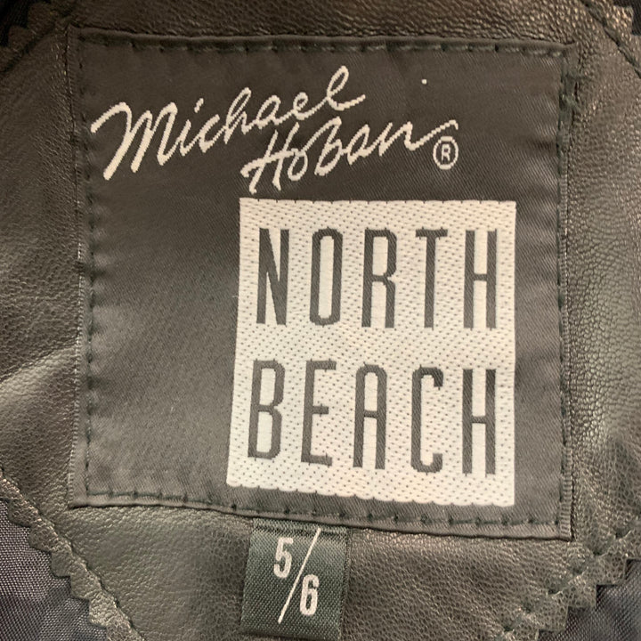 NORTH BEACH LEATHER Size 6 Black Leather Single Breasted Jacket