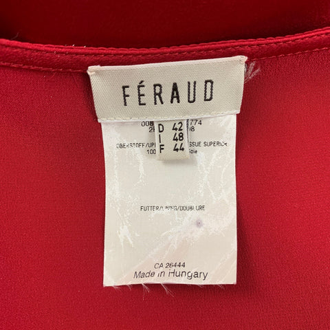 FERAUD Size 12 Red Silk Camisole Blouse