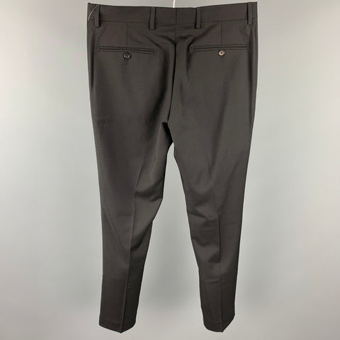 ROBERTO CAVALLI Size 30 Black Wool Zip Fly Dress Pants