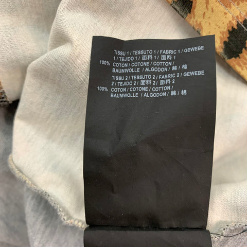 SAINT LAURENT Size M Black Brown Grey Cotton Crew-Neck T-shirt