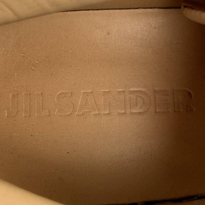 JIL SANDER Size 10 Whiskey Brown Leather Rubber Sole Lace Up Shoes
