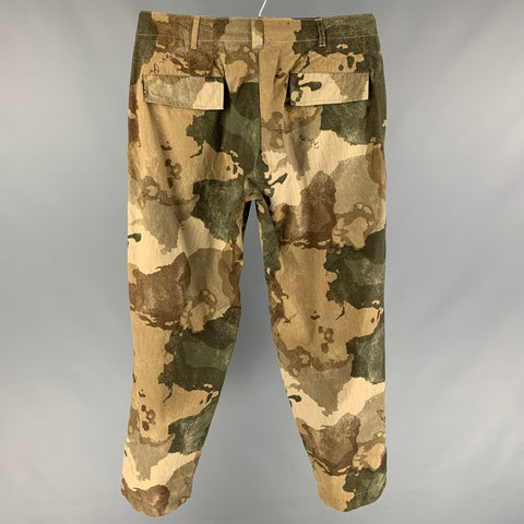 45rpm Size 34 Olive Camo Cotton Zip Fly Casual Pants