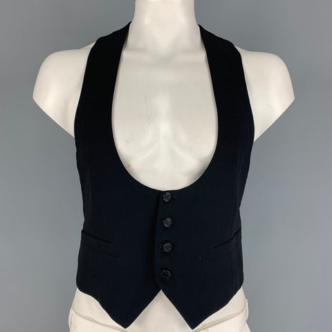 GIORGIO ARMANI Size 40 Black Wool Vest
