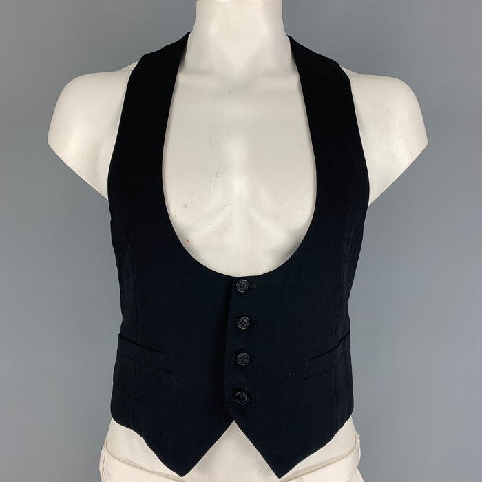 GIORGIO ARMANI Size 40 Black Wool Vest