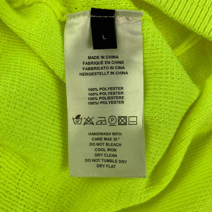 PAUL SMITH Size L Neon Yellow Knitted Polyester Turtleneck Pullover