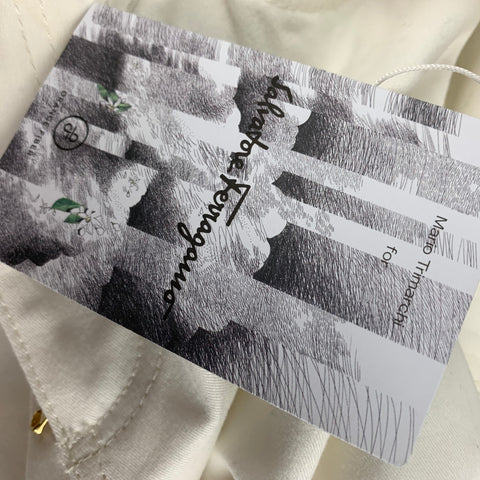 SALVATORE FERRAGAMO Talla 6 Vaqueros blancos de algodón con bragueta y cremallera