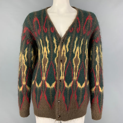 AGUJAS Cárdigan abotonado de mezcla de mohair de punto multicolor talla XL