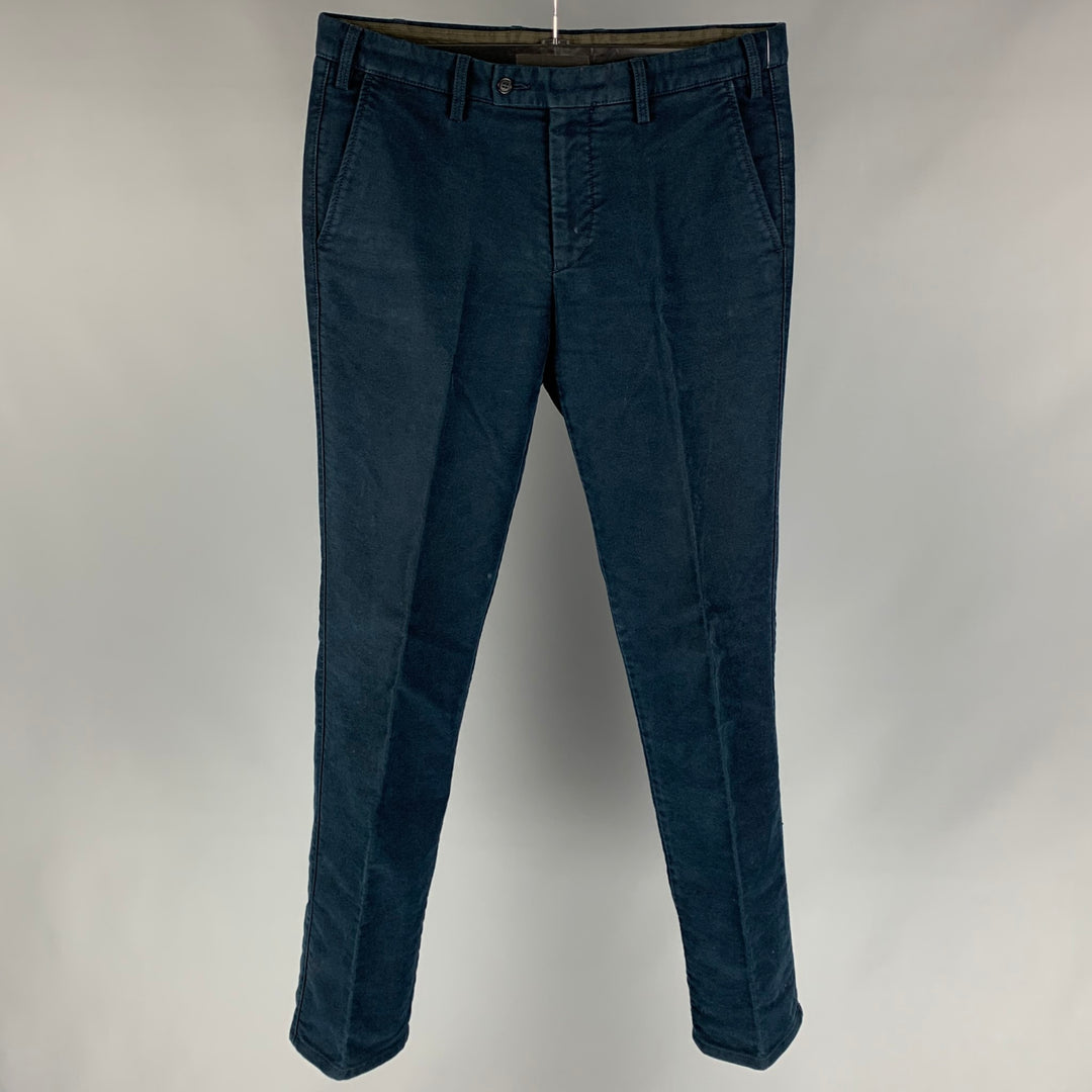 ASPESI Size 34 Navy Cotton Zip Fly Casual Pants