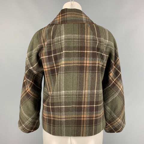 D&G by DOLCE & GABBANA Size 4 Olive & Black & Plaid Jacket