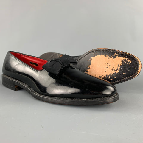 ALLAN EDMONDS Ritz Size 10.5 Black Patent Leather Tuxedo Loafers