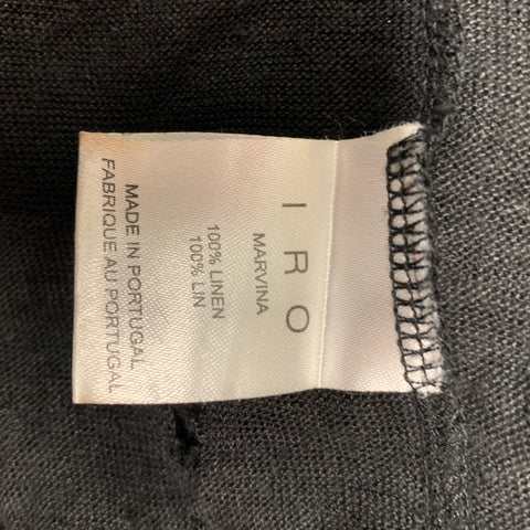 IRO Marvina Taille XS T-shirt à manches longues en lin vieilli noir
