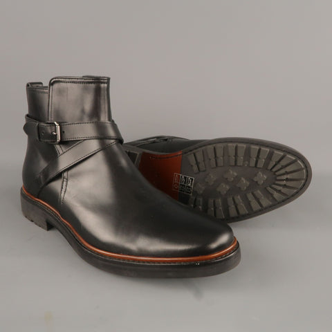 COACH Size 11 Black Leather Wrap Strap Ankle Boots