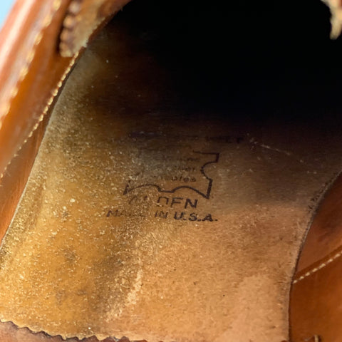 ALDEN 911 Taille 15 Chaussures à lacets en cuir perforé cognac marron