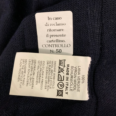 PIATTELLI Taille XL Pull à col rond en laine marine