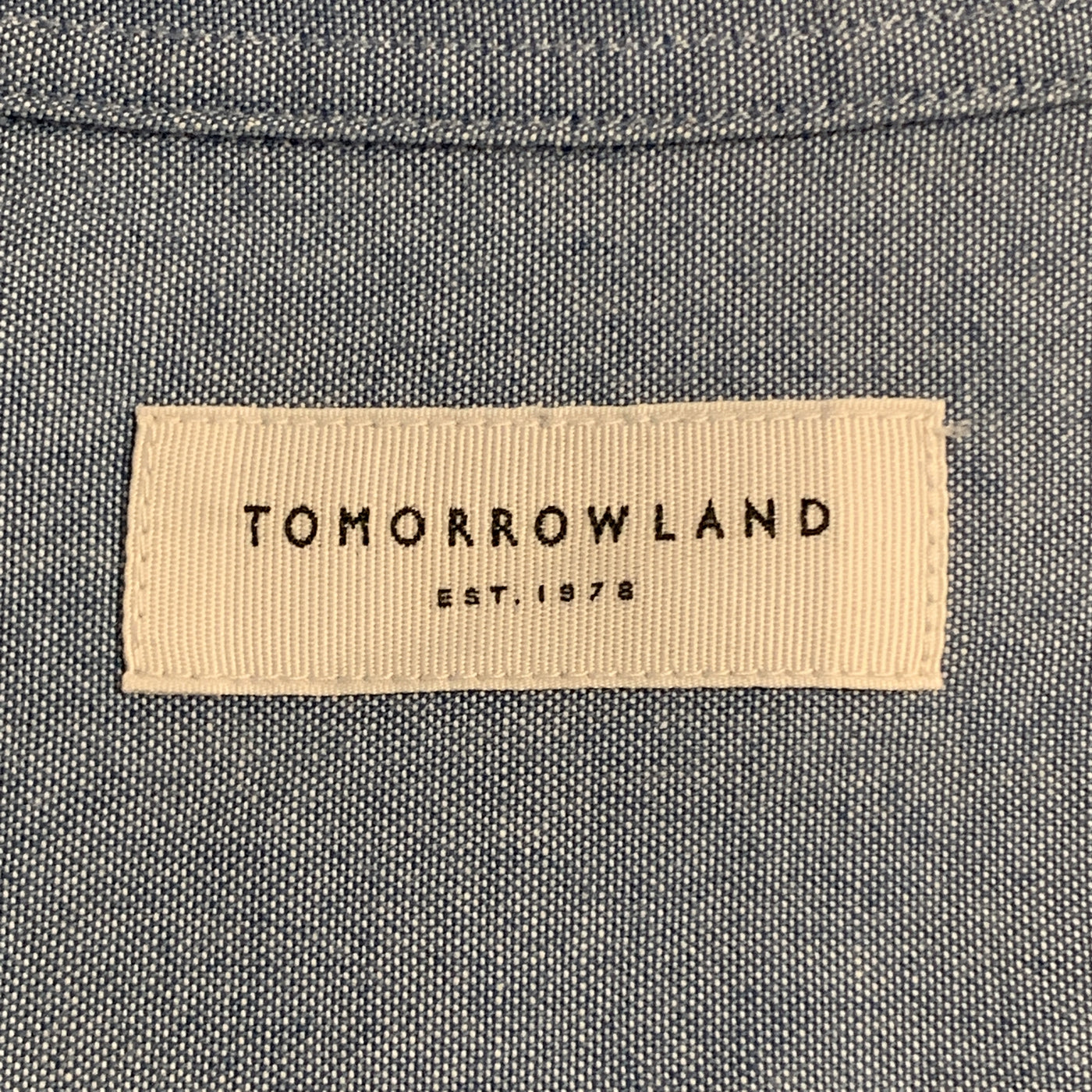 TOMORROWLAND Size XS Blue Cotton Knitted Collar Button Up Long Sleeve Shirt