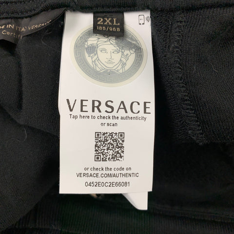 VERSACE Size XXL Black Medusa Head Cotton Sweatpants