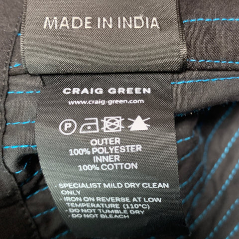 CRAIG GREEN SS19 Size S Blue Multi-Color Dyed Polyester Hooded Coat