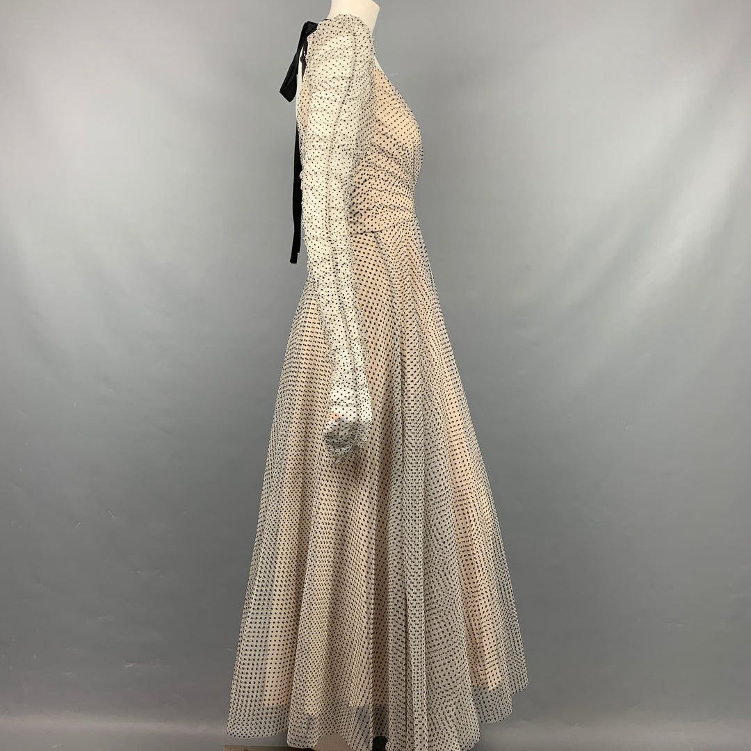 ZIMMERMANN Size 0 / US 4 Off White Polka Dot Silk Temepest Ballet Dress